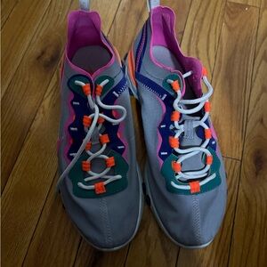 Nike Gray and Pink Sneakers with Vibrant Laces